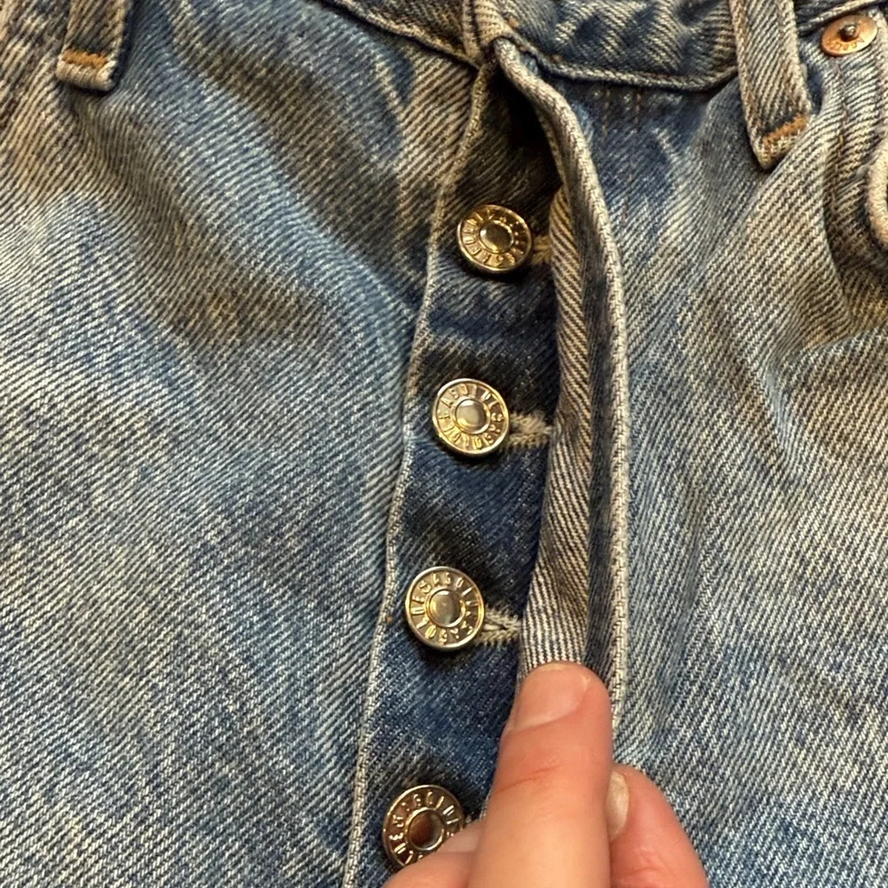 Agolde Light Blue Straight Leg Jeans - Picture 4 of 8